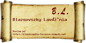 Blazsovszky Lavínia névjegykártya